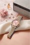 Women's Metal Cord Wristwatch Rose Gold Silver Dual Color Stylish Casual Wristwatch with Pink Dial - 4
