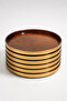 Brown Sparkling Glass Cake Plate with 6 Gold Edges - - 2