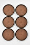 Brown Sparkling Glass Cake Plate with 6 Gold Edges -