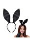 Black Color Satin Coated Shapeable Rabbit Ear Crown 35X11 cm
