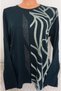 Er Clothing Combed Cotton Blouse Crew Neck Long Sleeve with Stones and Print Green