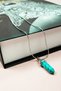 Turquoise Natural Stone Chain Handmade Necklace End: 3 cm Chain: 20 cm Boxed - 3
