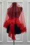 Red Bridal Veil Set, Guipure and Pearl Decorated Henna Night Veil Alı Cover 6 Pieces - 4