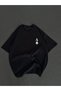 Women's Printed T-Shirt Short Sleeve Crew Neck Oversize Comfortable Fit Casual T-Shirt - Black Mariposa Sec