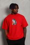 Men's Printed T-Shirt Short Sleeve Crew Neck Regular Fit T-Shirt - Red - 3