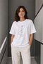 Women's Minimal Guitar Print T-Shirt Summer Short Sleeve Crew Neck T-Shirt - White Mariposa S - 2