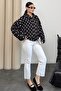 Women's Polka Dot Oversize Bomber Jacket |   New Season Seasonal Jacket - 6