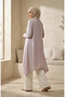 Crepe Fabric Casual Tunic 1011-11 Cream - 5