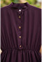 Half Buttoned Elastic Waist Dress 0276-02 Plum - 4