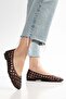 Women's Babet Brown Knitted Material Blunt Toe - 4
