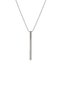 Minimalist Bar Necklace Thin Vertical Bar Necklace - Silver Color with Ball Chain - 2