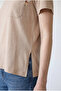 Comfortable Fit T-Shirt with Pocket Detail - Stone - 4