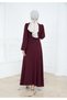 Side Tie Crepe Dress Plum - 4