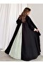 Mwt795 Black Crepe Abaya with Indian Linen Fabric Inserts - 4