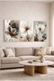 White Amber Touch Smoke Backgrounded 3-Piece Decorative Tempered Glass Painting Set Home and Office Painting - 3