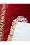 Velvet Lined Prayer Rug and Crystal Prayer Beads in Burgundy Special Boxed Luxury Gift Dowry Set - 4