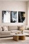 3-Piece Decorative Tempered Glass Painting Set with Silver Cloud and Golden Sparkle Concept for Home and Office Painting - 3