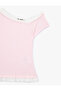 Viscose Blended Asymmetric Boat Neck Double Short Sleeve T-Shirt - 5