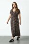 Plus Size Floral Print Tie Waist Dress - 4