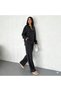 Women's Oversize Tencel Fabric High Waist Wide Leg Relaxed Fit Pants Shirt Set - 3