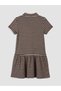 Polo Collar Striped Girls' Dress - 3