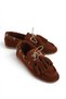 Zynor Genuine Leather Suede Tasseled Women's Loafer Shoes - 2