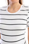 Maternity Striped Cotton Stretch Fabric T-Shirt - 8