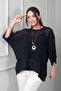 Women's Italian Boat Neck Athlete Mesh Linen Bohemian Blouse