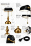 New Banker Antique Style Black Headed Table Lamp - 4