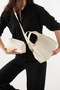 Scaletta Model Cream Women's Hand and Shoulder Bag