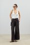 Brown Wide Leg Women's Jeans - 4