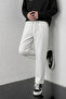 Men's White Linen Trousers with Elastic Waist and Wide Legs - 4