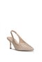 26Y484 Women's Stoned Evening Dress Shoes Beige - 3