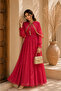 Ruby Red Grace Cape Maxi Dress - 4