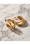 Trivana Triple Look Half Hoop Steel Earrings