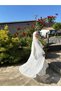Women's Ruffled Lace Detailed Hijab Maternity Chiffon Dress - Ecru