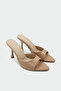 Sonic Pointed Toe Women's Nude Heeled Slippers
