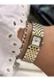Silver and yellow steel band women's watch fl21764a-d 3 atm water resistant 2 year warranty - 2