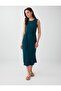 Dark Green Sleeveless Midi Dress with Back Detail