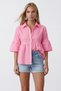Women's pink ruffled waist washable scalloped shirt alc-x15512 - 6