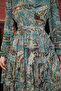 Green Skirted Patterned Chiffon Dress - 3
