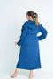 100% Cotton 4 Layer Muslin Unisex Hooded Bathrobe - Navy Blue - 6