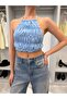 Women's Halter Neck Gipeli Lace Bustier Blouse - 3