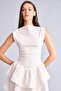 Boat Neck Ribbed Sleeveless Cotton Mini Dress I0921Ax26Sm - 3