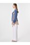 Shirt Detailed Rayon Sweatshirt Indigo - 4