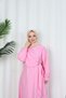 Side Buckle Terikoton Dress Pink Hnt0329 - 5
