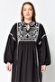 Women Embroidered Maxi Dress, Navy - 3