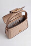 Logo Detailed Printed Women's Small Size Hand and Shoulder Bag Mink - 4
