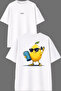 I Started Sports Today Design Front and Back Printed White Oversize T-Shirt