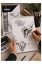 Sketchbook with Wire Binding A4 1 Piece Herboy 90 Gr Sketchbook Charcoal Drawing 40 Sheets Textured Paper on Top - 2
